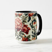 Italienisches Barock. Chic Blume und Blätter Tasse (VorderseiteRechts)