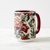 Italienisches Barock. Chic Blume und Blätter Tasse (VorderseiteRechts)