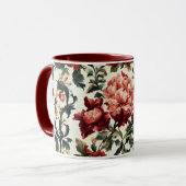 Italienisches Barock. Chic Blume und Blätter Tasse (Vorderseite Links)