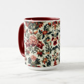 Italienisches Barock. Chic Blume und Blätter Tasse (Vorderseite Links)