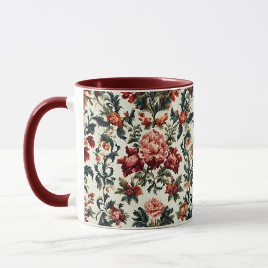 Italienisches Barock. Chic Blume und Blätter Tasse (Links)