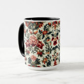 Italienisches Barock. Chic Blume und Blätter Tasse (Vorderseite Links)