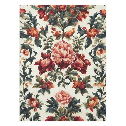 Italienisches Barock. Chic Blume und Blätter Tischdecke (Vorderseite)