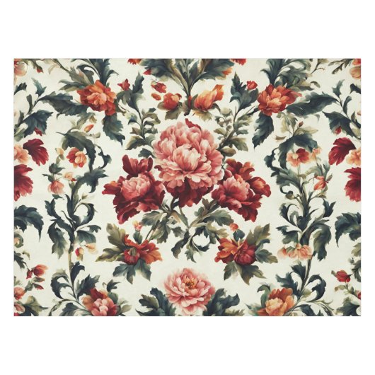 Italienisches Barock. Chic Blume und Blätter Tischdecke (Vorderseite (Horizontal))
