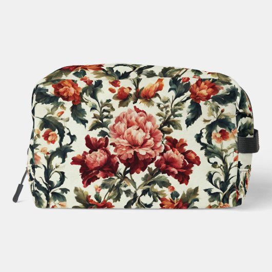 Italienisches Barock. Chic Blume und Blätter Waschbeutel (Rückseite)