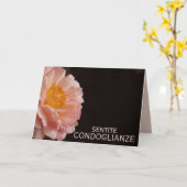 Italienisches Beileid Pink Peony Karte (Gelbe Blume)