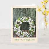 Italienisches Beileid Weißer Blume Kranz in Baumnä Karte (Gelbe Blume)