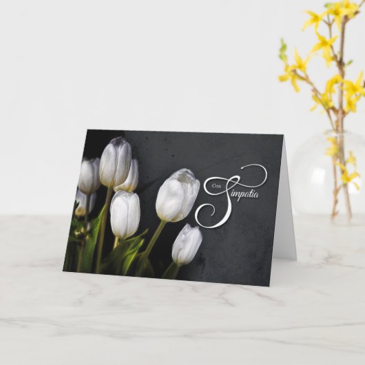 Italienisches Beileid White Tulips Bouquet gestört Karte (Gelbe Blume)