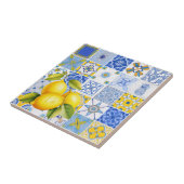 Italienisches blaues Muster Lemon Summer Bridesmai Fliese (Seite)