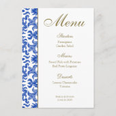 Italienisches "Blue and White Wedding" Menü Menükarte (Vorderseite)