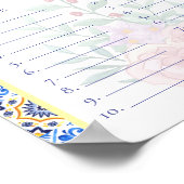 Italienisches Blue Tile Mamma Mia Brautparty Game Poster (Ecke)