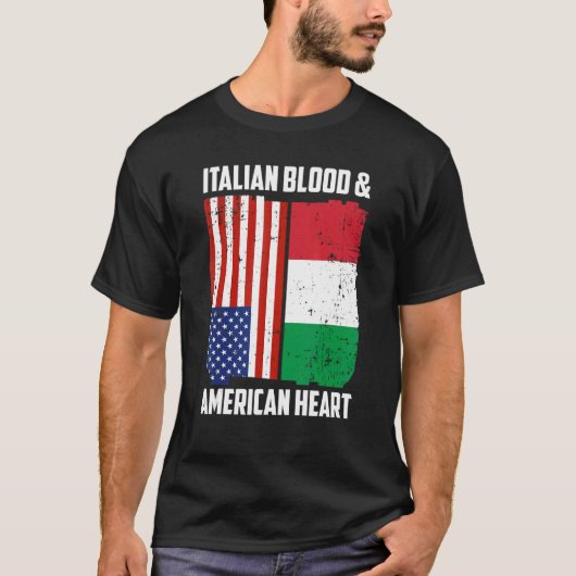 Italienisches Blut & amerikanisches Herz Italienis T-Shirt (Vorderseite)