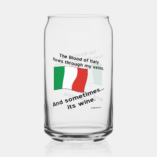Italienisches Blut fließt meine Adern manchmal wei Dosenglas (Vorderseite)