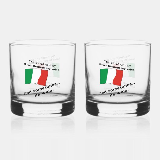 Italienisches Blut fließt meine Adern manchmal wei Whiskyglas (Vorderseite)
