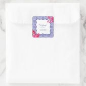 Italienisches Bougainvillea-Brautparty Quadratischer Aufkleber (Tasche)