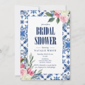 Italienisches Bougainvillea mediterranes Brautpart Einladung (Vorderseite)