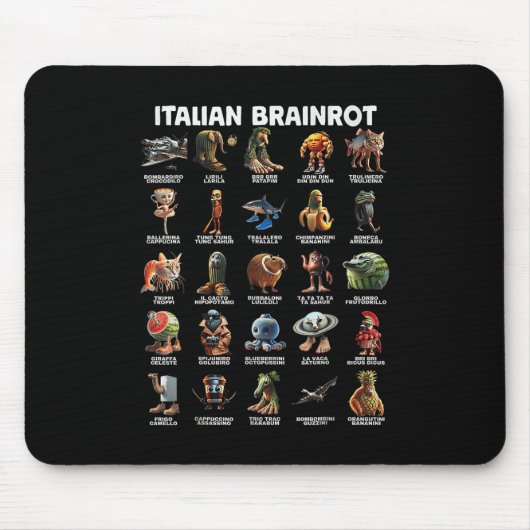 Italienisches Brain Rot Italienisches Brainrot Fun Mousepad (Vorne)