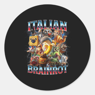 Italienisches Brain Rot Italienisches Brainrot Fun Runder Aufkleber