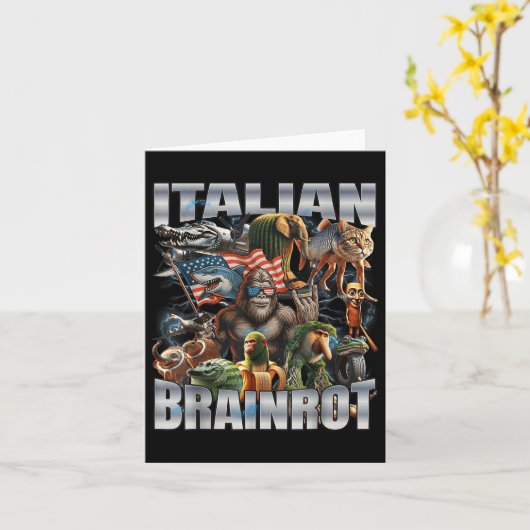 Italienisches Brainrot Big Meme 4. Juli Flag Foot Karte (Gelbe Blume)