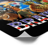 Italienisches Brainrot Big Meme 4. Juli Flag Fuß _ Poster (Ecke)