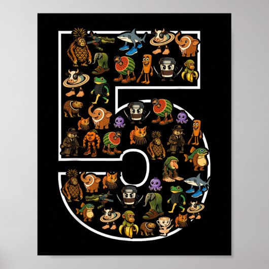 Italienisches Brainrot Geburtstag 5 Jahre Meme 5. Poster (Vorne)