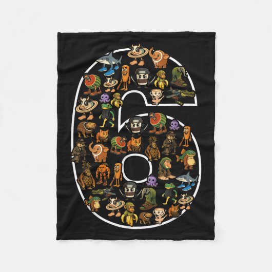 Italienisches Brainrot Geburtstag 6 Jahre Meme 6. Fleecedecke (Vorderseite)