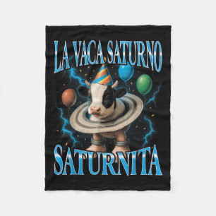 Italienisches Brainrot-Meme La Vaca Saturno Saturn Fleecedecke
