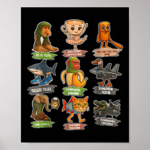 Italienisches Brainrot-Meme Lustig Alle Brainrot-T Poster