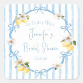 Italienisches Brautparty aus handgezogenen Küsten Quadratischer Aufkleber (Vorderseite)