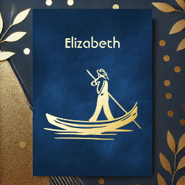 Italienisches Brautparty für Navy und Gold Folieneinladung