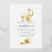 Italienisches Brautparty für Navy und Gold Folieneinladung (Rückseite)