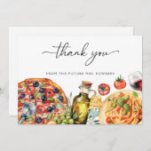 Italienisches Brautparty für Wasserfarben Dankeskarte (Vorne/Hinten)