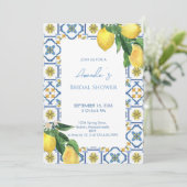 Italienisches Brautparty Lemon Einladung (Stehend Vorderseite)