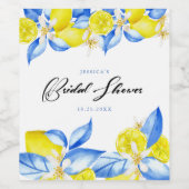 Italienisches Brautparty Lemon Floral Weinetikett (Einzelnes Label)