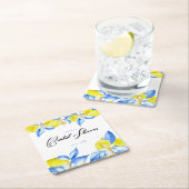 Italienisches Brautparty Lemon Rechteckiger Pappuntersetzer (Vor Ort)