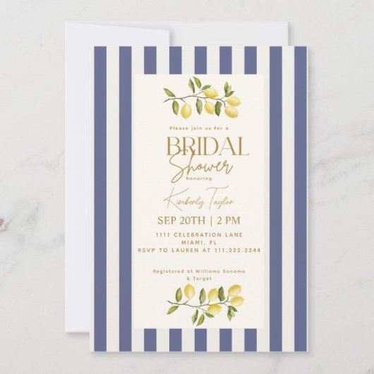 Italienisches Brautparty Lemons Einladung (Vorderseite)