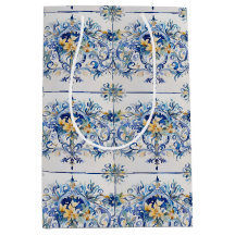 Italienisches Brautparty Tile Blue und Weiß