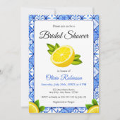 Italienisches Brautparty Tile Lemon Einladung (Vorderseite)