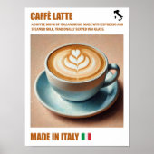 "Italienisches Caffè Latte Print, Espresso Drink W Poster (Vorne)
