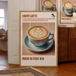 "Italienisches Caffè Latte Print, Espresso Drink W Poster