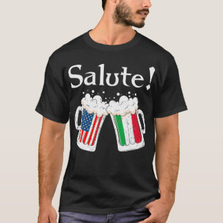 Italienisches Chefkoch Toast Beer American Flag T-Shirt