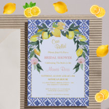 Italienisches Citrus Blue Tiles Summer Brautparty