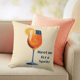 Italienisches Cocktail-Getränk Vintage Retro Happy Kissen