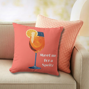 Italienisches Cocktail-Getränk Vintage Retro Happy Kissen