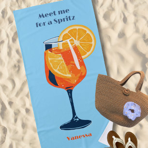 Italienisches Cocktail-Getränk Vintage Retro Happy Strandtuch
