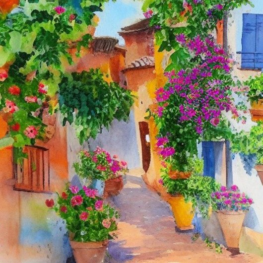 Italienisches Dorf Keramikornament