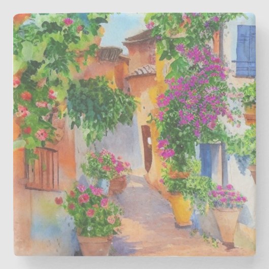 Italienisches Dorf Steinuntersetzer (Vorderseite)