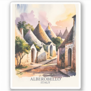 Italienisches Dorf Trulli Vintage Alberobello Pugl Aufkleber
