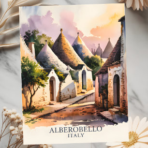 Italienisches Dorf Trulli Vintage Alberobello Pugl Postkarte