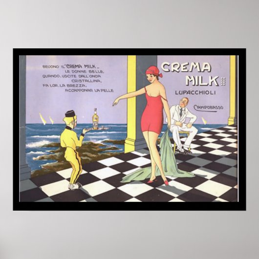 Italienisches Drink Crema Milk Vintage Poster (Vorne)